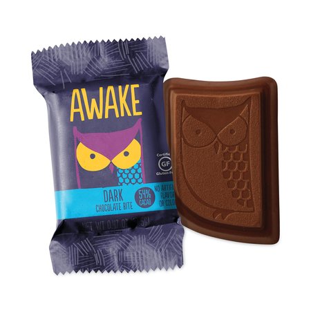 AWAKE Caffeinated Dark Chocolate Bites, 046 oz Bars, PK50, 50PK A00458U